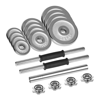 Picture of Hromētas, regulējamas čuguna hanteles koferī ar stieni, complektā 20kg REBEL ACTIVE