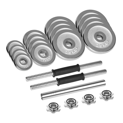 Picture of Hromētas, regulējamas čuguna hanteles koferī ar stieni, complektā 30kg REBEL ACTIVE