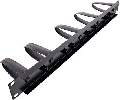 Picture of InLine InLine® 19" cable management panel, 5 plastic brackets removable, RAL 9005, black
