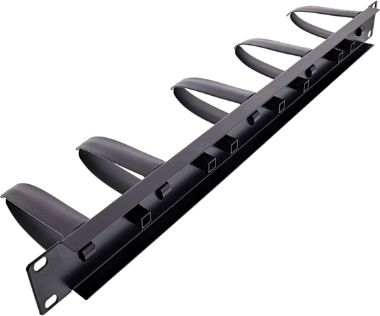 Picture of InLine InLine® 19" cable management panel, 9 plastic brackets removable, RAL 9005, black
