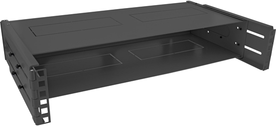 Picture of InLine InLine® 19" foldable rack, 2U, 24-40cm depth, with cover, black