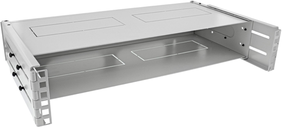 Picture of InLine InLine® 19" foldable rack, 2U, 24-40cm depth, with cover, grey