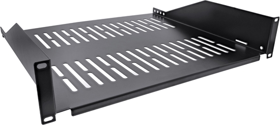 Picture of InLine InLine® 19" shelf, 400mm 20kg, 2U, RAL 9005 black