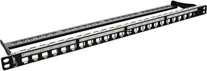 Picture of InLine InLine® Blank Patch Panel 19" 24 Port 0.5U black for RJ45 Keystones