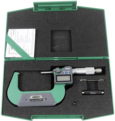 Picture of Insize MIKROMETR CYFR.  50- 75 IP65 /CERT.