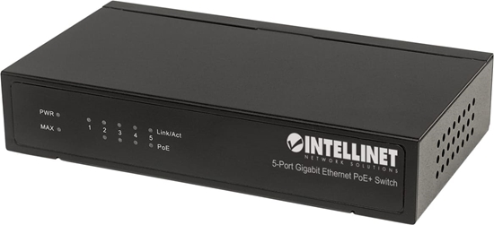 Picture of Intellinet 561228 tīkla pārslēgs Nepārvaldīts Gigabit Ethernet (10/100/1000) Power over Ethernet (PoE) Melns