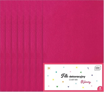 Изображение Interdruk Filc dekoracyjny A4 8 arkuszy róowy