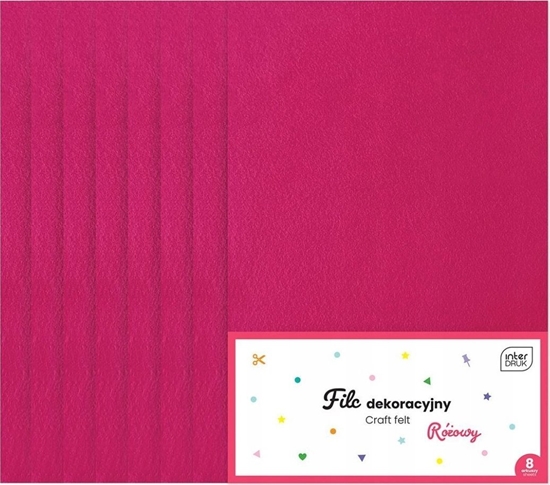 Picture of Interdruk Filc dekoracyjny A4 8 arkuszy róowy