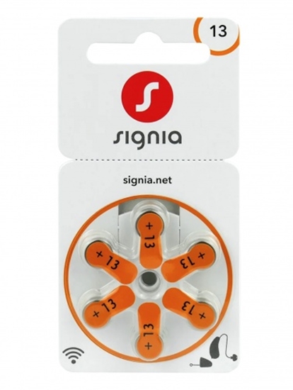 Picture of Izmērs 13 | Dzirdes Aparāta baterijas Signia Zn-Air PR48 iepakojumā 6 gb.