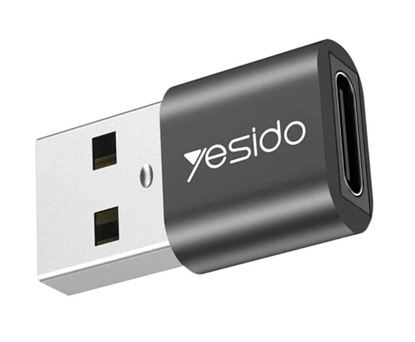 Изображение yesido GS09 Mini Aluminum Alloy Usb Type-c U-Disk Card Reader Mouse Convert OTG Adapter Black