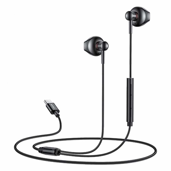 Изображение yesido YH49 Aluminum Alloy In-ear Earphone With Remote Control Type-C Interface Wired Headphones Black