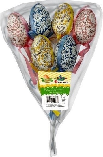 Picture of Jajka styropianowe 38x58mm 3 kolory 6szt