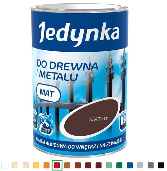 Изображение Jedynka Emalia alkidowa czerwona jasna 0,9L