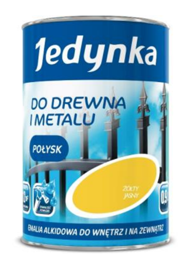 Изображение Jedynka Emalia alkidowa do drewna i metalu popielata poysk 0,36L