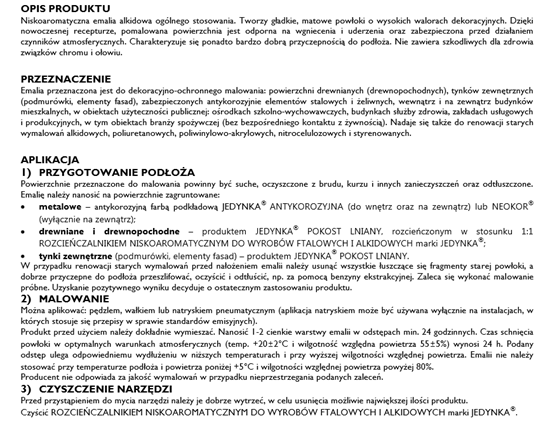 Изображение Jedynka Emalia alkidowa niebieska 0,9L