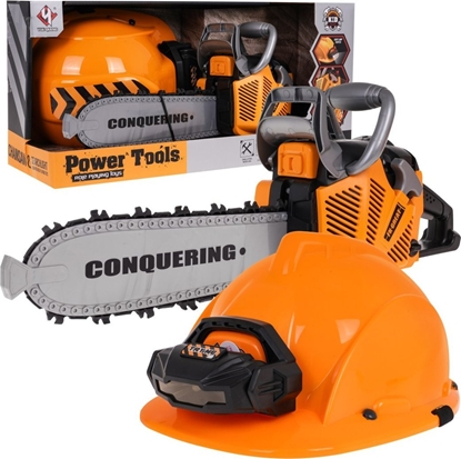 Picture of Jokomisiada Interaktywna Pia mechaniczna dla dzieci 3+ Zestaw drwala + Obrotowy acuch + Kask ochronny z Latark