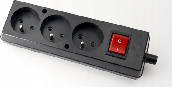 Изображение Jonex Gniazdo przenone trzykrotne 16A 2P+Z 250V z wycznikiem czarne GN-370WS