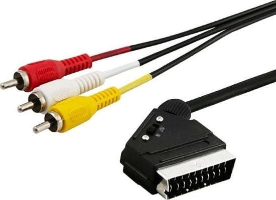 Picture of Kabel Savio Scart - RCA (Cinch) x3 2m czarny (SAVIO CL-133)