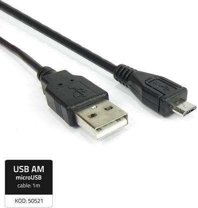 Attēls no Kabel USB Qoltec USB-A - microUSB 1 m Czarny (50521)