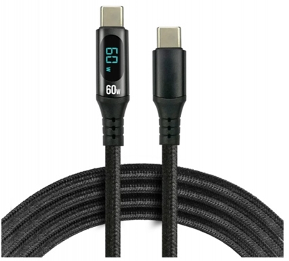 Attēls no Kabelis ar LCD displeju | USB-C | 100cm | Atrā uzlāde 3A/20V 60W | Power Delivery 2.0 | everActive