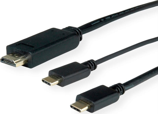 Picture of Kabelis TypeC > HDMI + TypeC, M / M, 2m, Roline