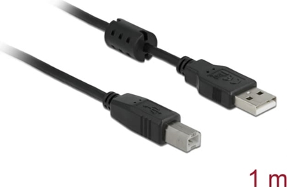 Изображение Kabelis USB2.0 AM > BM, melns, 1.0m, Delock