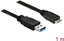 Изображение Kabelis USB3.0 AM > microB M, 1.0m, melns, Delock