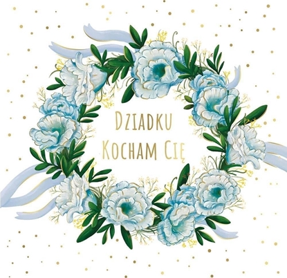 Picture of Karnet KW Wianuszek niebieski Dziadek
