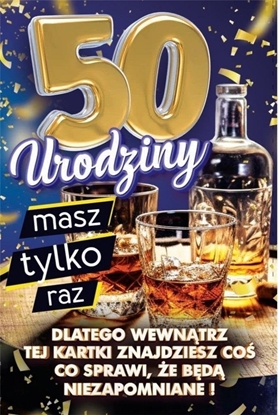 Picture of Karnet Urodziny z nakadk na butelk 50