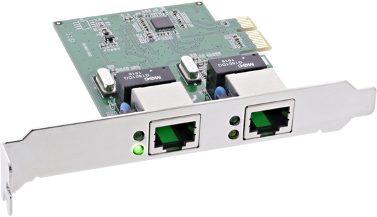 Picture of Karta sieciowa InLine ® Dual Gigabit karta sieciowa PCI Express 2x 1Gb/s PCIe x1 inkl. LP