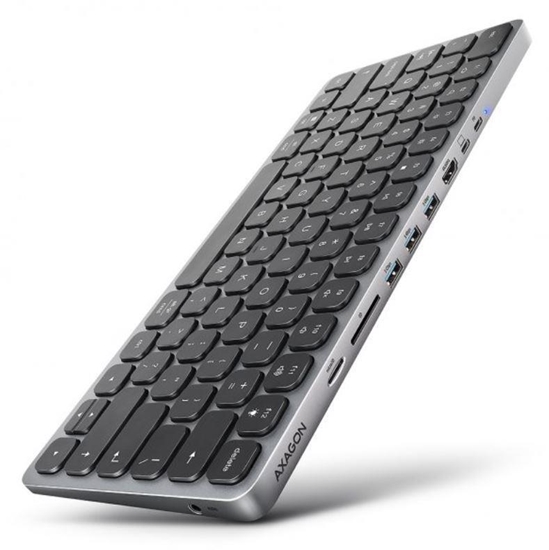 Изображение KEYBOARD + I/O HUB 9IN1/0.6M HMC-KB-GE AXAGON