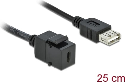 Attēls no Keystone modulis USB2.0, TypeC > TypeA, F/F, 25cm