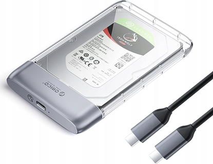 Attēls no Kiesze dyskowa 2,5" HDD/SSD USB-C 5Gbps - przezroczysta