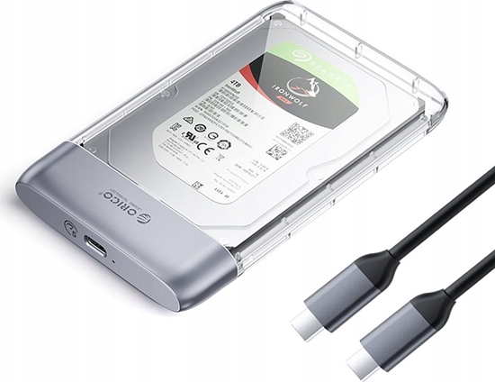 Picture of Kiesze dyskowa 2,5" HDD/SSD USB-C 5Gbps - przezroczysta