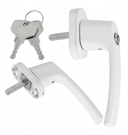 Picture of Klamka aluminiowa okienna z zamkiem na kluczyk (100)