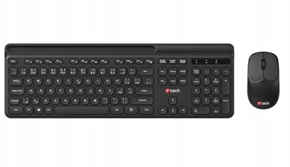 Picture of Klawiatura + mysz C-Tech C-TECH klawiatura z mysz WLKMC-05B Bezprzewodowy zestaw 2.4GHz CZ Czarny