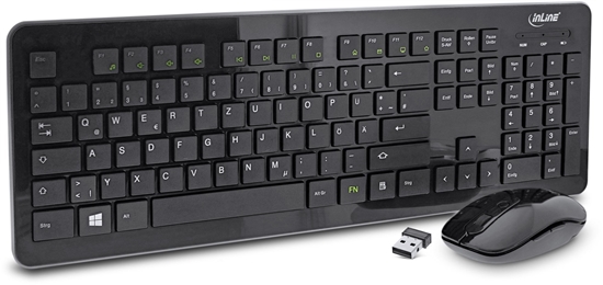 Picture of Klawiatura + mysz InLine ® Keyboard & Mouse Set USB 2.4G wireless ukad max. 1600dpi black