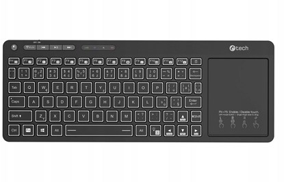 Picture of Klawiatura C-Tech C-TECH Klawiatura WLTK-03 Bezprzewodowa Touchpad czarna