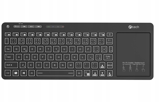 Picture of Klawiatura C-Tech C-TECH Klawiatura WLTK-03 Bezprzewodowa Touchpad czarna