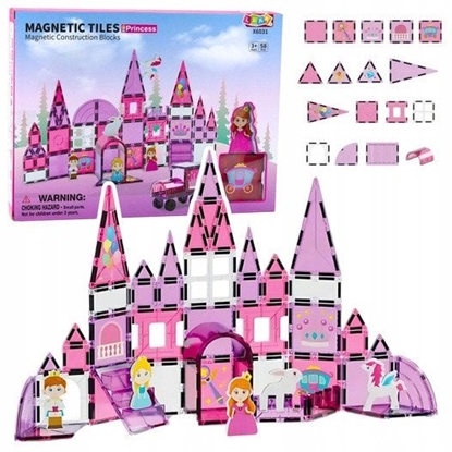 Изображение Klocki magnetyczne róowe 58el