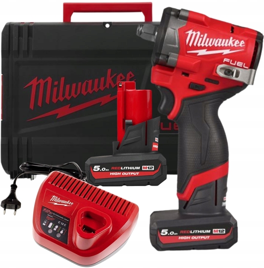 Изображение Klucz udarowy 1/2 kompaktowy 542Nm 12V FUEL w walizce, z 2 akumulatorami i adowark, M12 FCIWF12G3-502X, 4933493455