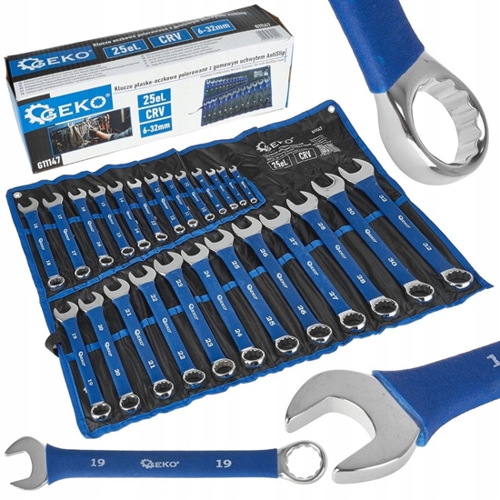 Picture of Klucze pasko-oczkowe polerowane z gumowym uchwytem AntiSlip 6-32mm 25el. CRV (4)