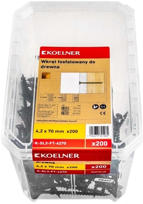 Изображение Koelner WKRT FOSFATOWANY DO DREWNA 4,2X70 POJEMNIK - 9oj - B-SL-FT-4270