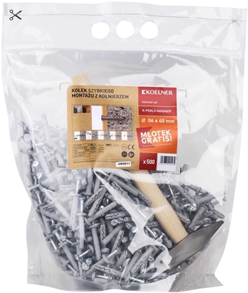 Picture of Koelner/Rawlplug KOEK DO WBIJANIA 6X40 Z KONIERZEM + MOTEK 0,3 KG - 1op