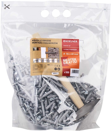 Picture of Koelner/Rawlplug KOEK DO WBIJANIA 6X40 Z KONIERZEM + MOTEK 0,3 KG - 1op