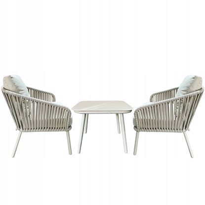 Picture of Komplet mebli ogrodowych stolik 2 krzesa fotele aluminiowe z technorattanu