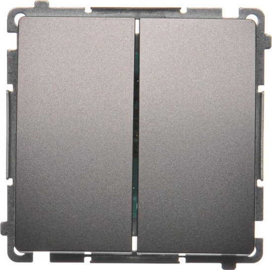 Изображение Kontakt-Simon cznik wiecznikowy Simon Basic podwójny 10AX 250V inox (BMW5.01/21)