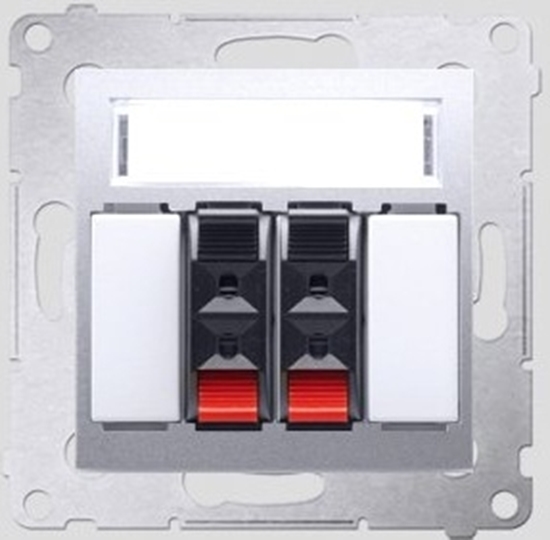 Picture of Kontakt-Simon Gniazdo gonikowe SIMON54 podwójne srebrny - DGL32.01/43