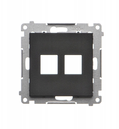 Изображение Kontakt-Simon Pokrywa gniazd teleinformatycznych na Keystone paska podwójna Czarny mat TKP2.01/149