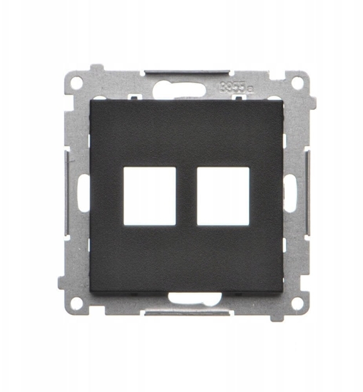 Изображение Kontakt-Simon Pokrywa gniazd teleinformatycznych na Keystone paska podwójna Czarny mat TKP2.01/149